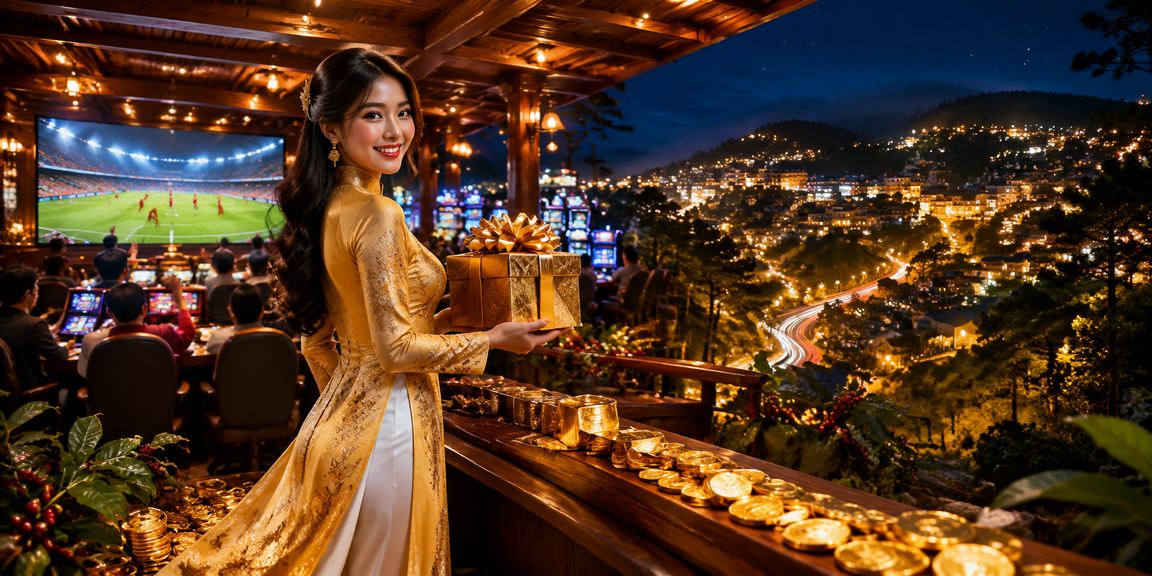 Người chơi cược tại Đà Lạt trong trang phục áo dài thanh lịch theo dõi kết quả đặt cược