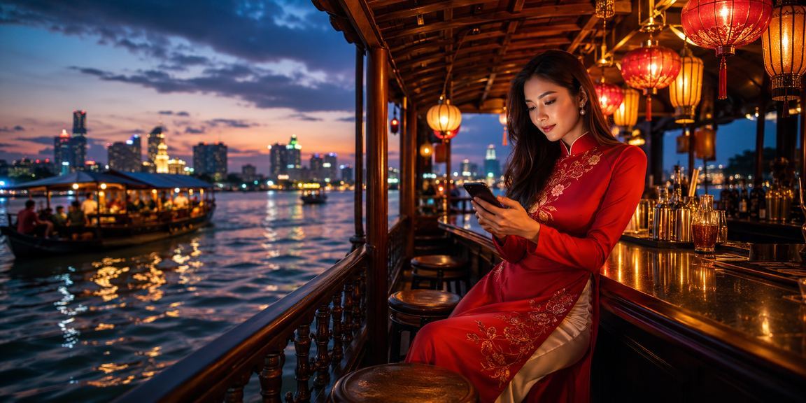 Người chơi VIP tại Sài Gòn trong trang phục áo dài truyền thống nhận ưu đãi cao cấp